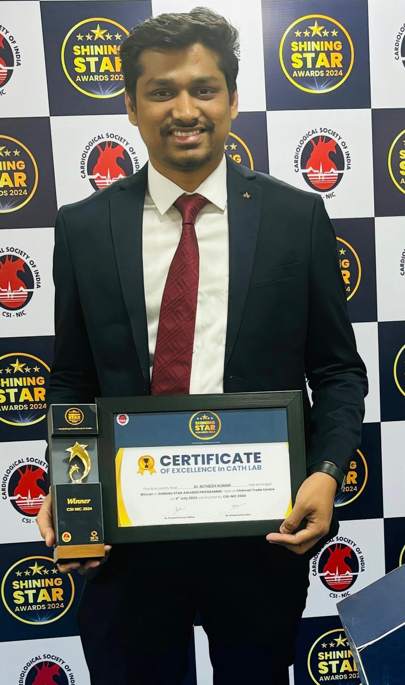 Dr. Nithesh Kumar Certificate of Excellence in Cardiology